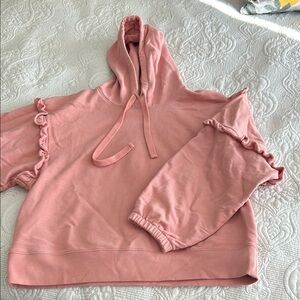 Rebecca Minkoff Pink Ruffled Sleeve Hoodie